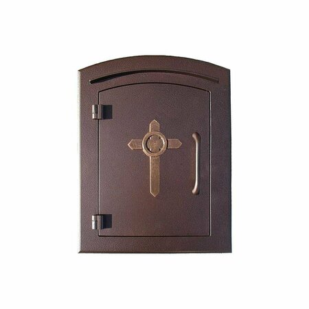 BOOK PUBLISHING CO 12 in. Manchester Security Drop Chute Mailbox W/Decorative Cross Logo Faceplate in Antique Copper GR3167642
